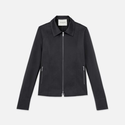 Lafayette 148 New York Jackets & Blazers | Cotton Sateen Zip Pocket Jacket Black