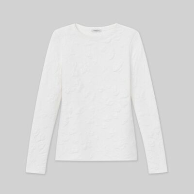 Lafayette 148 New York Sweaters & Knits | Flora Jacquard Responsible Fine Gauge Merino-Viscose Sweater Cloud