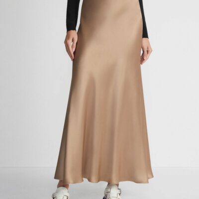 Lafayette 148 New York Skirts | Satin Bias Maxi Skirt Camel