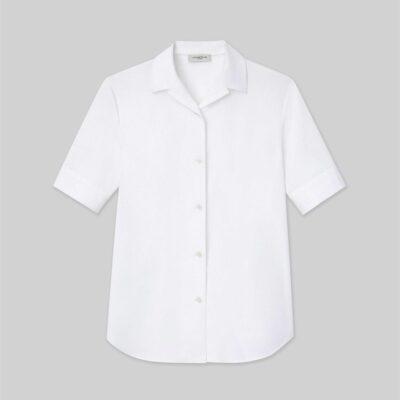 Lafayette 148 New York Blouses & Shirts | Stretch Cotton Notch Collar Shirt White