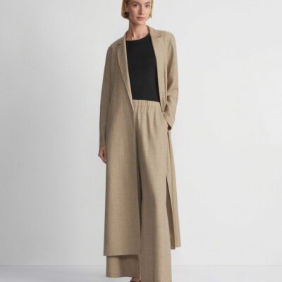 Lafayette 148 New York Pants & Shorts | Virgin Wool Silk-Linen Riverside Pant Cadet Khaki Melange