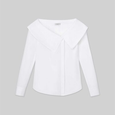 Lafayette 148 New York Blouses & Shirts | Organic Cotton Poplin Portrait Collar Shirt White