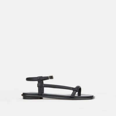 Lafayette 148 New York Sandals | Soft Calfskin Leather City Sandal Black