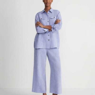 Lafayette 148 New York Pants & Shorts | Organic Linen Columbus Cropped Pant Melba Melange