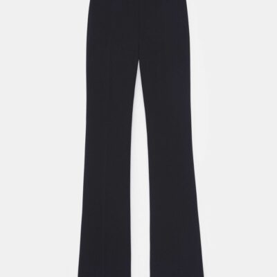 Lafayette 148 New York Suits | Finesse Crepe Gates Side-Zip Flared Pant Navy