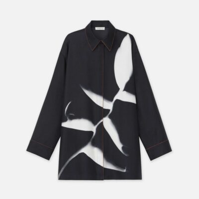 Lafayette 148 New York Blouses & Shirts | Martha Madigan X L148 Print Silk Twill Oversized Blouse Black Multi