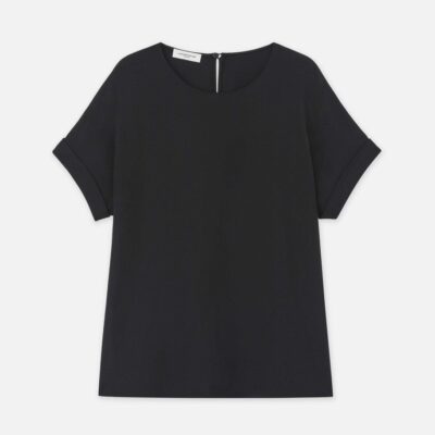 Lafayette 148 New York Blouses & Shirts | Organic Silk Georgette Cuffed T-Shirt Blouse Cloud