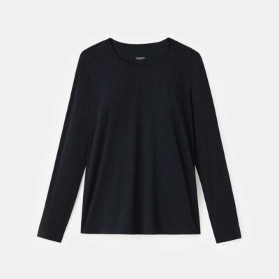 Lafayette 148 New York Tops & Tees | Cotton Jersey Modern Long Sleeve Tee White