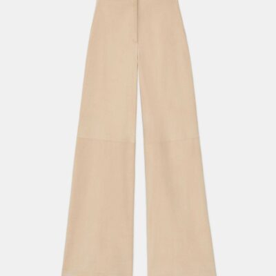 Lafayette 148 New York Pants & Shorts | Paperfine Suede Thames Wide Leg Pant Dune