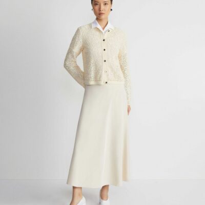 Lafayette 148 New York Jackets & Blazers | Soutache Embroidered Cotton Cardigan Creme Fraiche