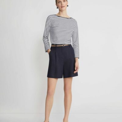 Lafayette 148 New York Tops & Tees | Naval Stripe Cotton Jersey Bateau Top Navy Multi