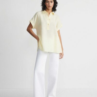 Lafayette 148 New York Blouses & Shirts | Organic Linen Dolman Polo Pumice Melange