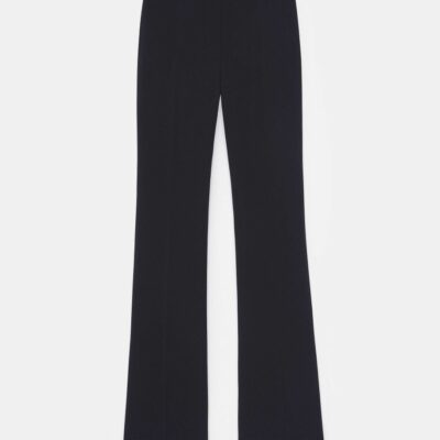 Lafayette 148 New York Suits | Finesse Crepe Gates Side-Zip Flared Pant Navy