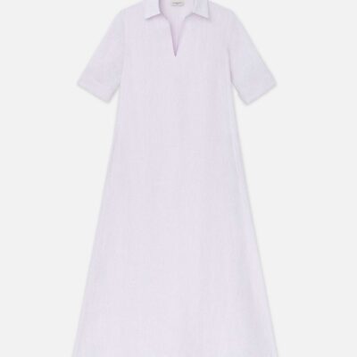 Lafayette 148 New York Dresses | Organic Linen Short Sleeve Popover Dress Dried Blossom Melange