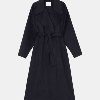 Lafayette 148 New York Jackets & Blazers | Double Face Cashmere Oversized Trench Coat Black