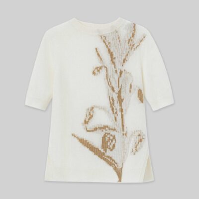 Lafayette 148 New York Sweaters & Knits | Eco Flora Jacquard Cashmere Crewneck Sweater Cloud Multi