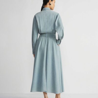 Lafayette 148 New York Dresses | Organic Cotton Chambray Shirtdress Sunkissed