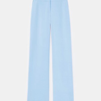 Lafayette 148 New York Pants & Shorts | Organic Silk Stretch Crepe De Chine Sullivan Pant Sky Blue