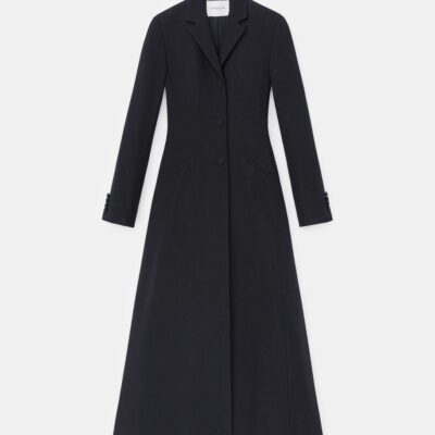 Lafayette 148 New York Coats & Outerwear | Wool-Silk Crepe Three-Button Academy Coat Black