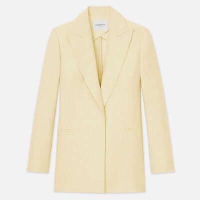 Lafayette 148 New York Jackets & Blazers | Linen-Viscose Peak Lapel Blazer Pebble