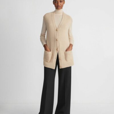 Lafayette 148 New York Sweaters & Knits | Camel Hair Chainette Button Sweater Vest Natural