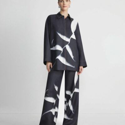 Lafayette 148 New York Pants & Shorts | Martha Madigan X L148 Print Silk Twill Riverside Pant Black Multi