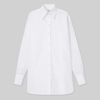 Lafayette 148 New York Blouses & Shirts | Organic Cotton Poplin Sheer Sleeve Oversized Shirt Ink