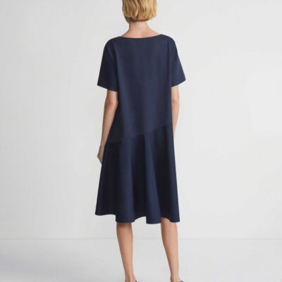 Lafayette 148 New York Dresses | Cotton Jersey Flounced T-Shirt Dress Ink