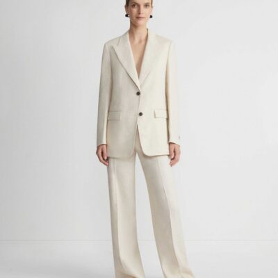 Lafayette 148 New York Jackets & Blazers | Linen Peak Lapel Blazer Pebble