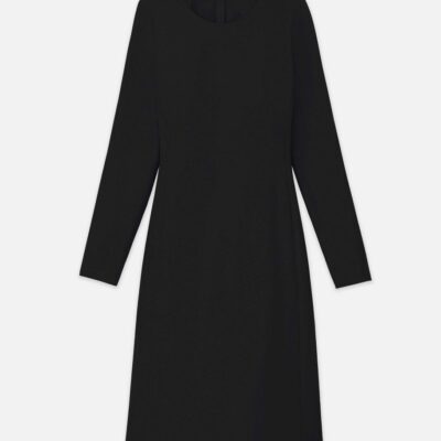 Lafayette 148 New York Dresses | Wool-Silk Crepe Long Sleeve Sheath Dress Wild Bluet