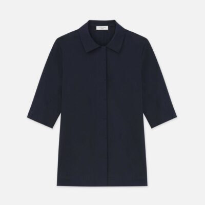 Lafayette 148 New York Blouses & Shirts | Stretch Cotton Peplum Shirt Black