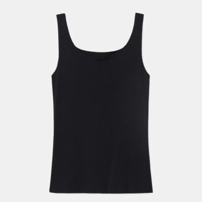 Lafayette 148 New York Tops & Tees | Mesh Jersey Scoop Neck Tank Black