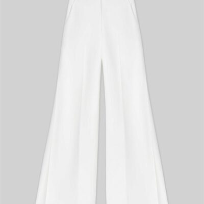 Lafayette 148 New York Pants & Shorts | Finesse Crepe Franklin Wide Leg Ankle Pant Cloud