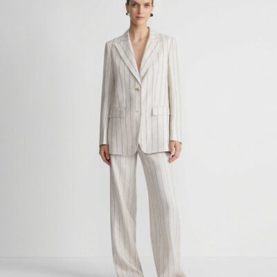 Lafayette 148 New York Pants & Shorts | Pinstripe Linen Sullivan Pant Pebble Multi