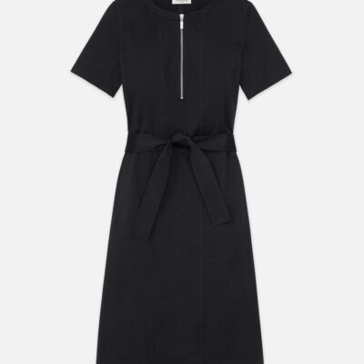 Lafayette 148 New York Dresses | Cotton Sateen Zip Front Dress Ink